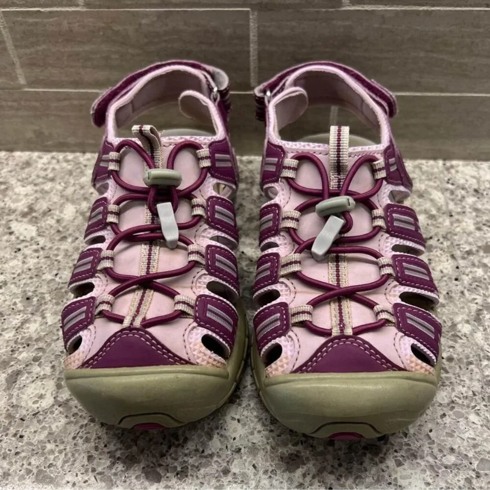 Khombu Kids Pink‎ and Purple Fisherman Sandals-Size 1